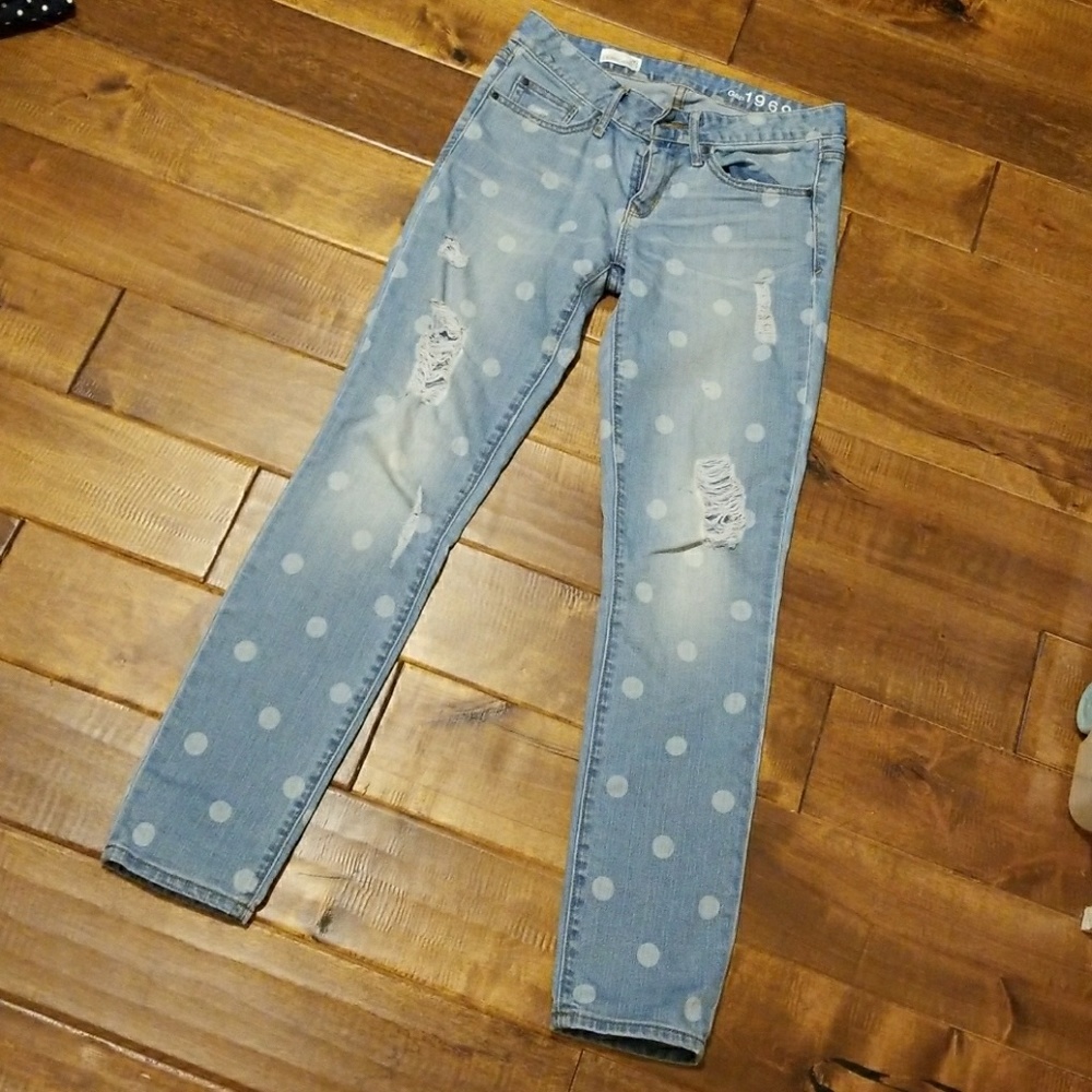 Polka Dot Gap Always Skinny Jeans, size 26